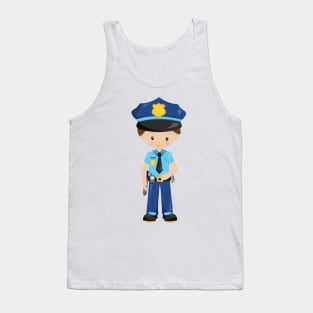 Policeman, Police Officer, Cop, Brown Hair Tank Top